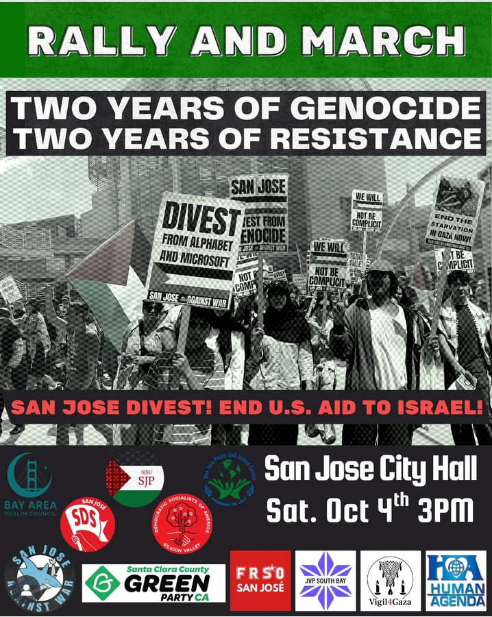 Stop the Genocide Rally and March – Silicon Valley DSA
